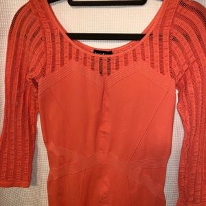 Bebe Salmon Mini Cutout Bodycon